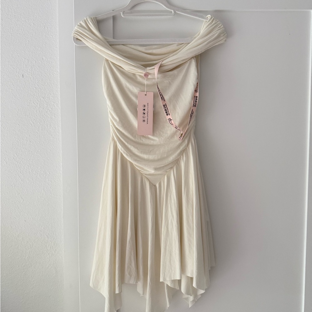 Oh Polly Off-Shoulder Ivory Dress